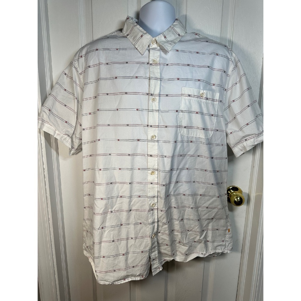 Quiksilver‎ Men's Waterman Collection Regular Fit Button Up Shirt Striped XXL